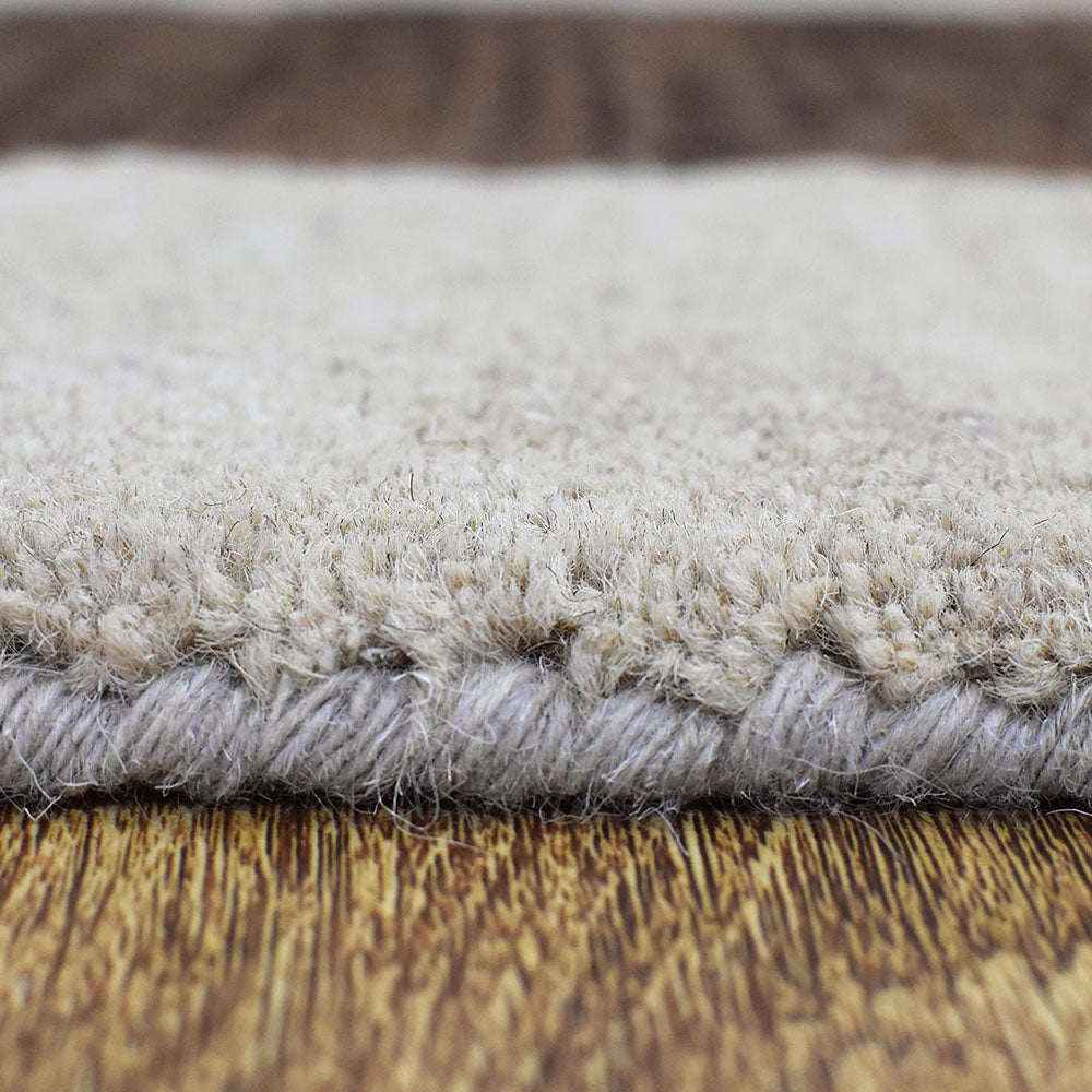 Hand Tufted Wool Area Rug Geometric Cream K2093044