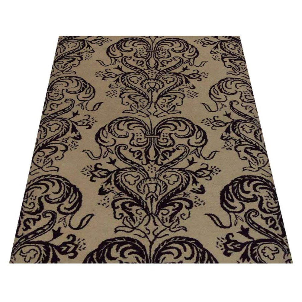 Hand Tufted Wool Area Rug Geometric Cream K2093044