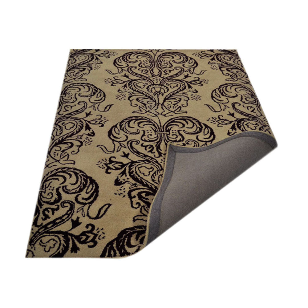 Hand Tufted Wool Area Rug Geometric Cream K2093044