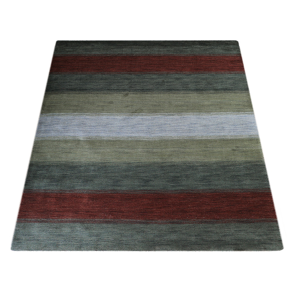 Hand Knotted Wool Area Rug Contemporary Multicolor L00098