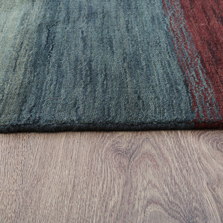 Hand Knotted Wool Area Rug Contemporary Multicolor L00098