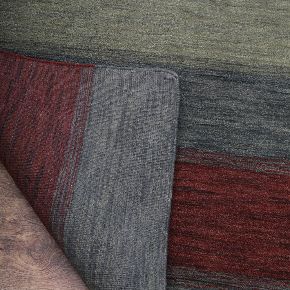 Hand Knotted Wool Area Rug Contemporary Multicolor L00098