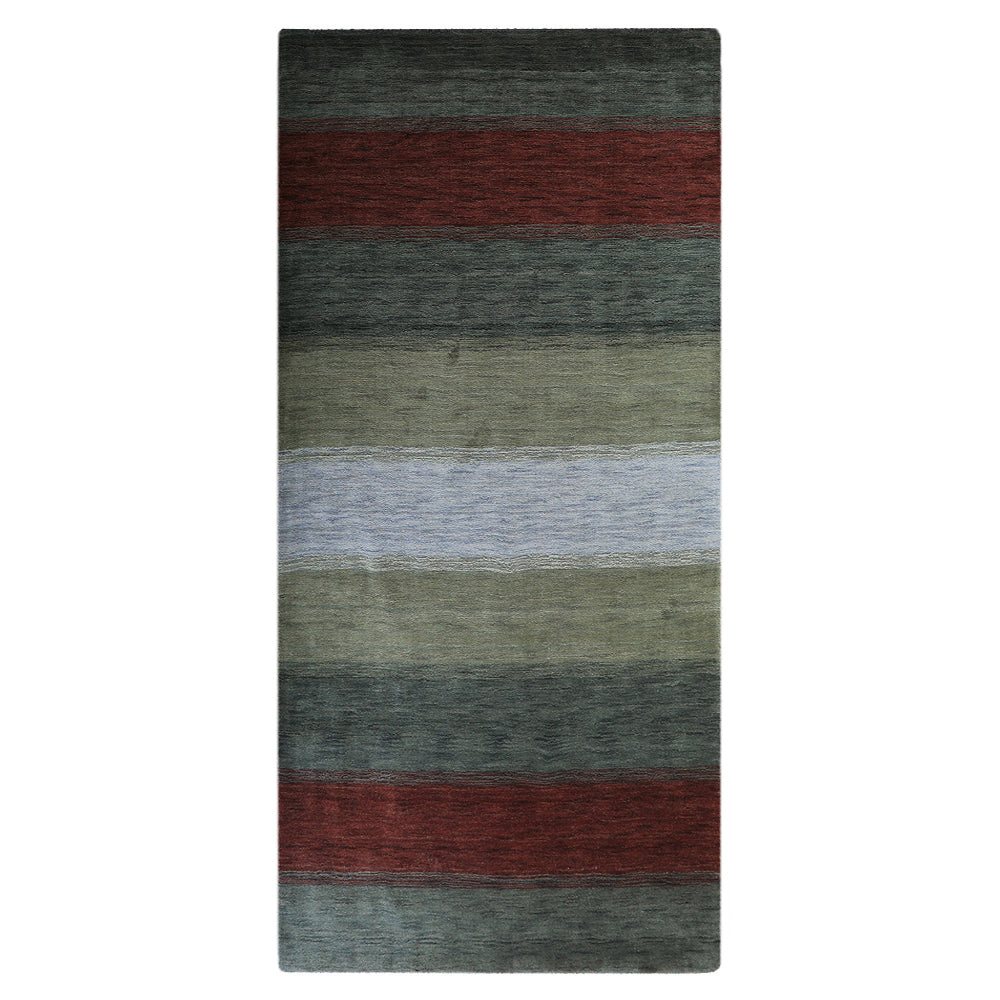 Hand Knotted Wool Area Rug Contemporary Multicolor L00098