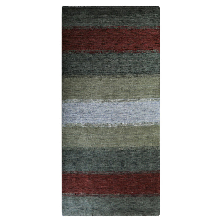 Hand Knotted Wool Area Rug Contemporary Multicolor L00098