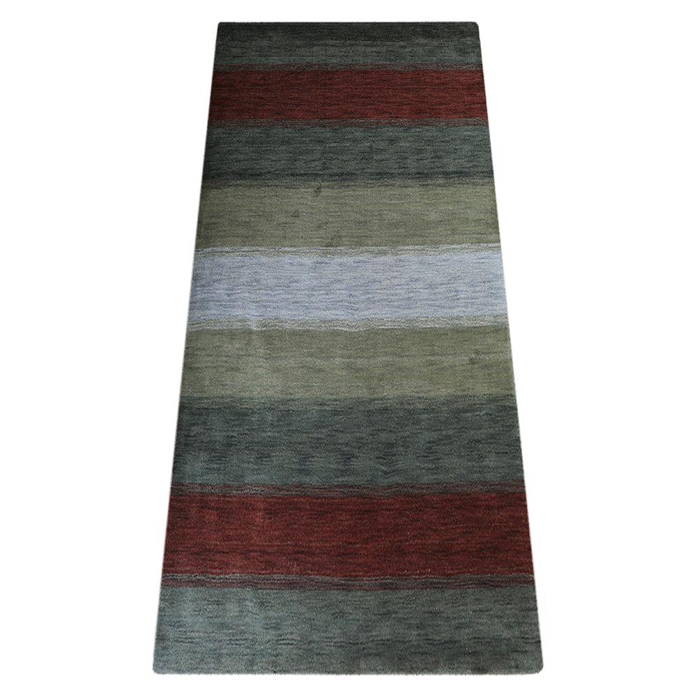 Hand Knotted Wool Area Rug Contemporary Multicolor L00098