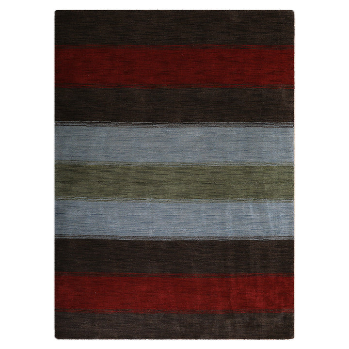 Hand Knotted Wool Area Rug Contemporary Multicolor L00098