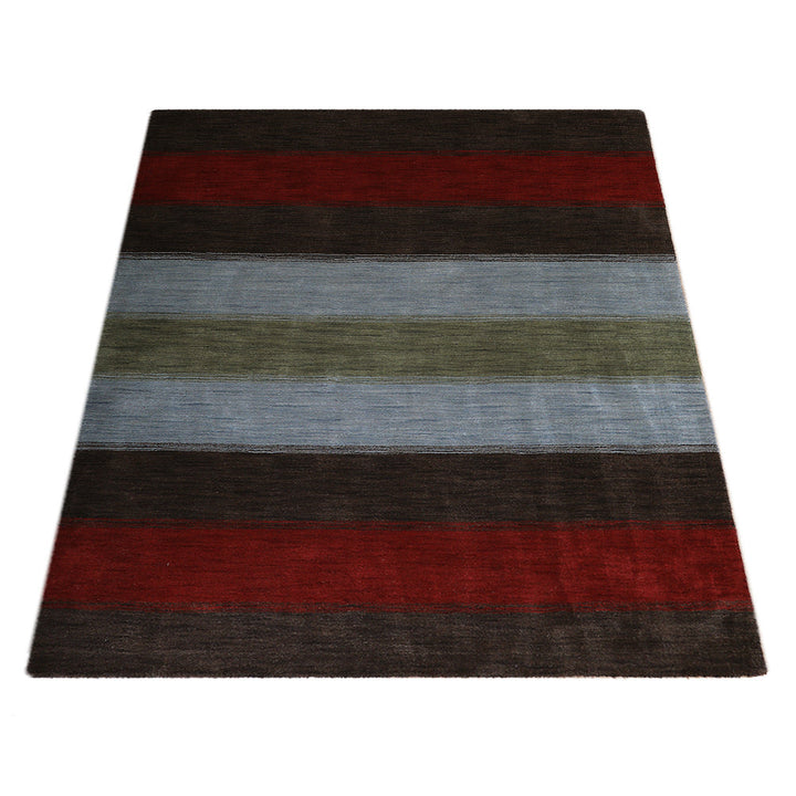 Hand Knotted Wool Area Rug Contemporary Multicolor L00098
