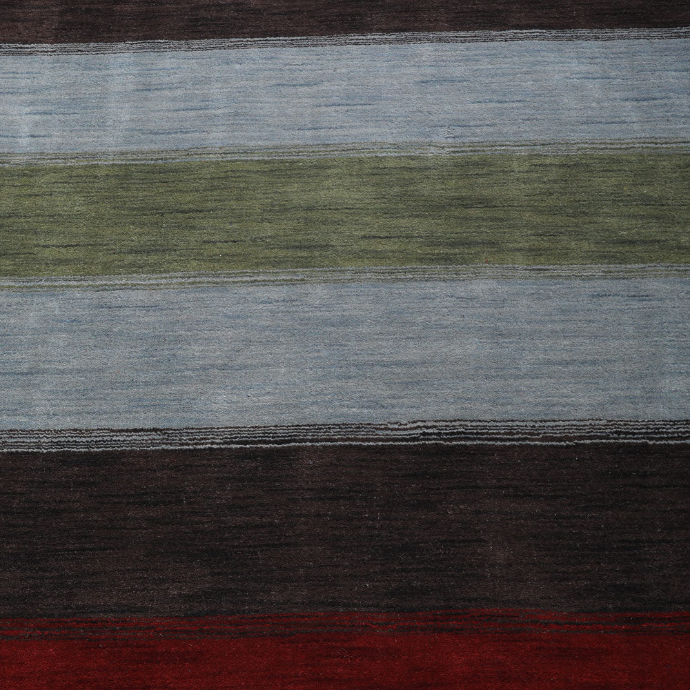 Hand Knotted Wool Area Rug Contemporary Multicolor L00098
