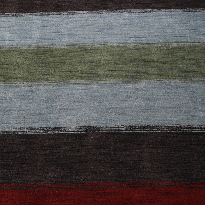 Hand Knotted Wool Area Rug Contemporary Multicolor L00098
