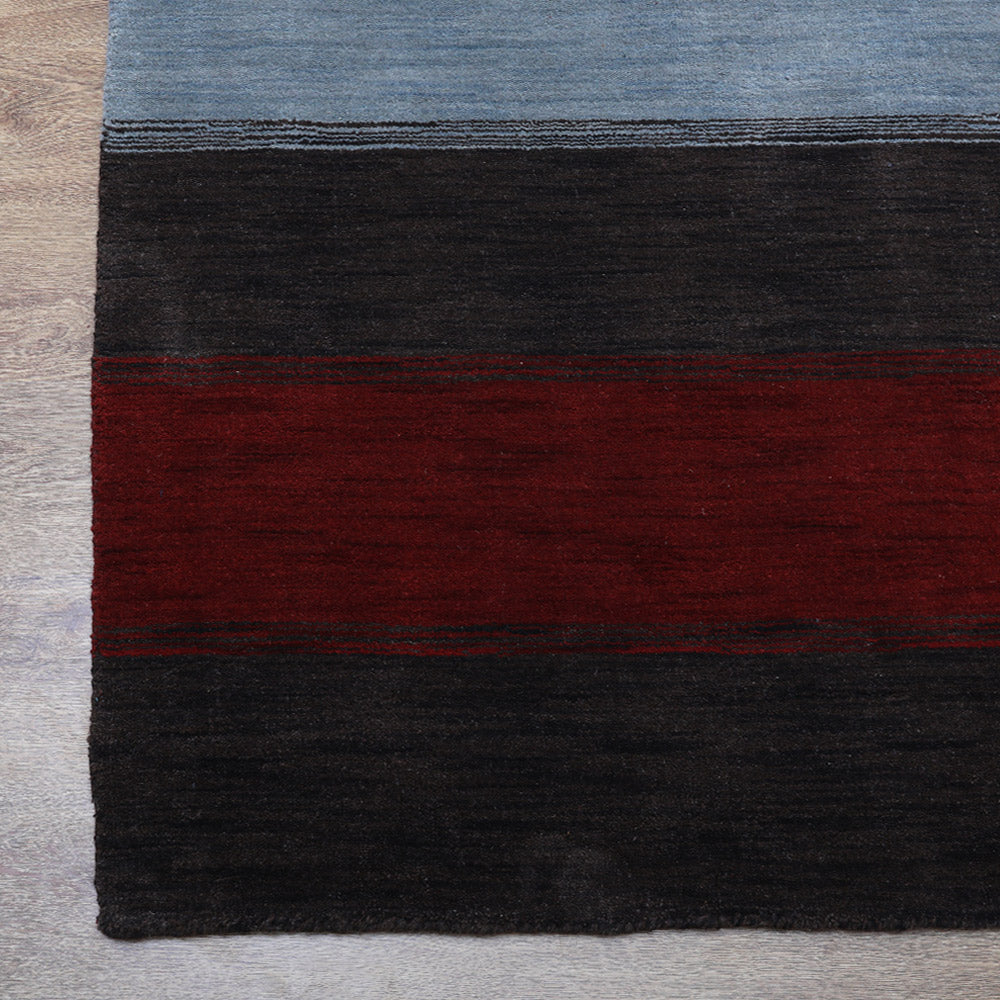 Hand Knotted Wool Area Rug Contemporary Multicolor L00098