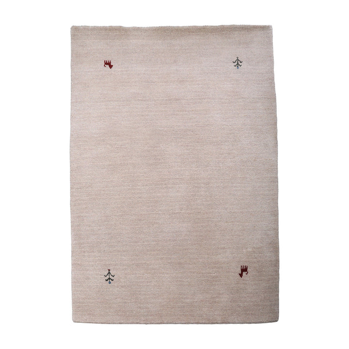 Hand Knotted Wool Area Rug Contemporary Beige L00100