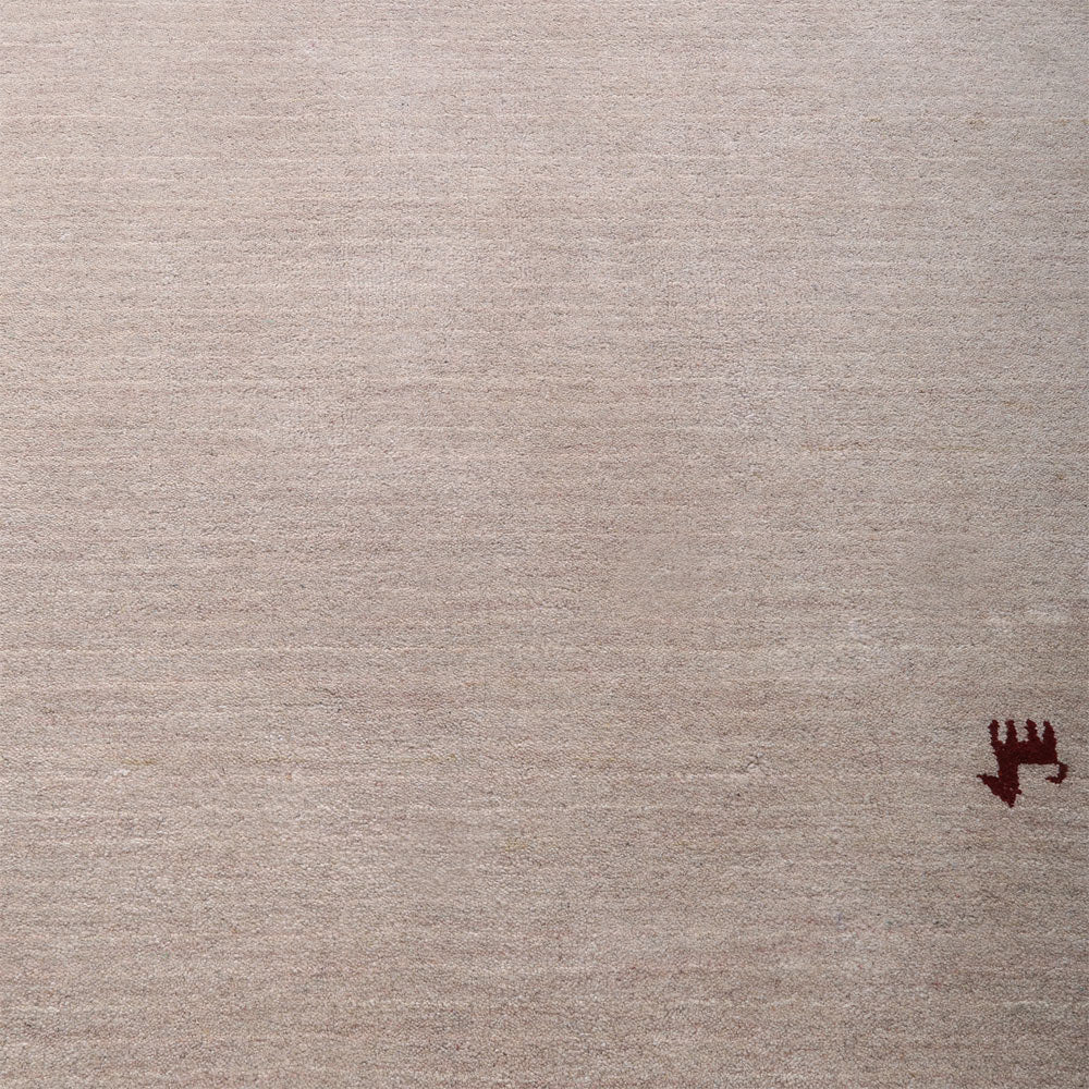 Hand Knotted Wool Area Rug Contemporary Beige L00100