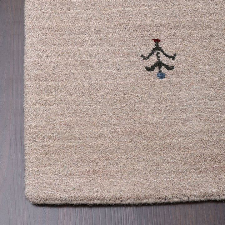 Hand Knotted Wool Area Rug Contemporary Beige L00100