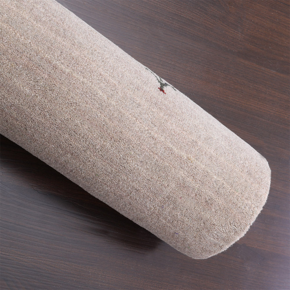 Hand Knotted Wool Area Rug Contemporary Beige L00100