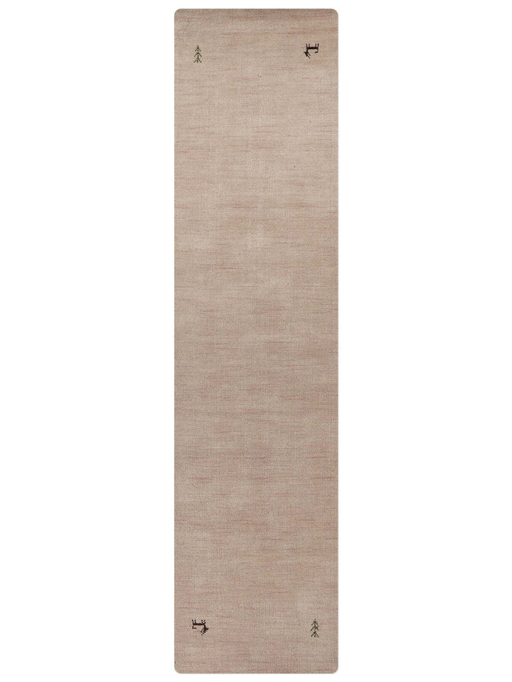 Hand Knotted Wool Area Rug Contemporary Beige L00100