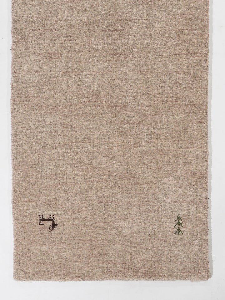 Hand Knotted Wool Area Rug Contemporary Beige L00100