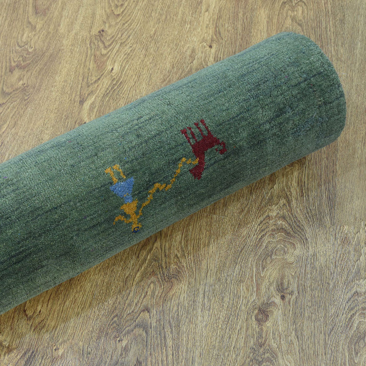 Hand Knotted Wool Area Rug Contemporary Beige L00100
