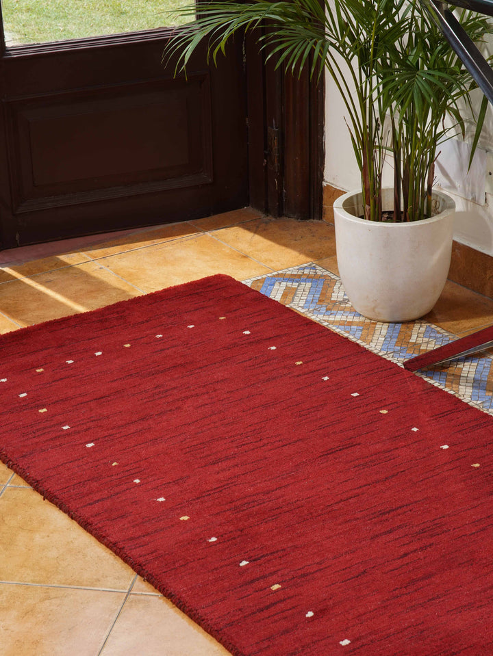 Hand Knotted Wool Area Rug Contemporary Beige L00102
