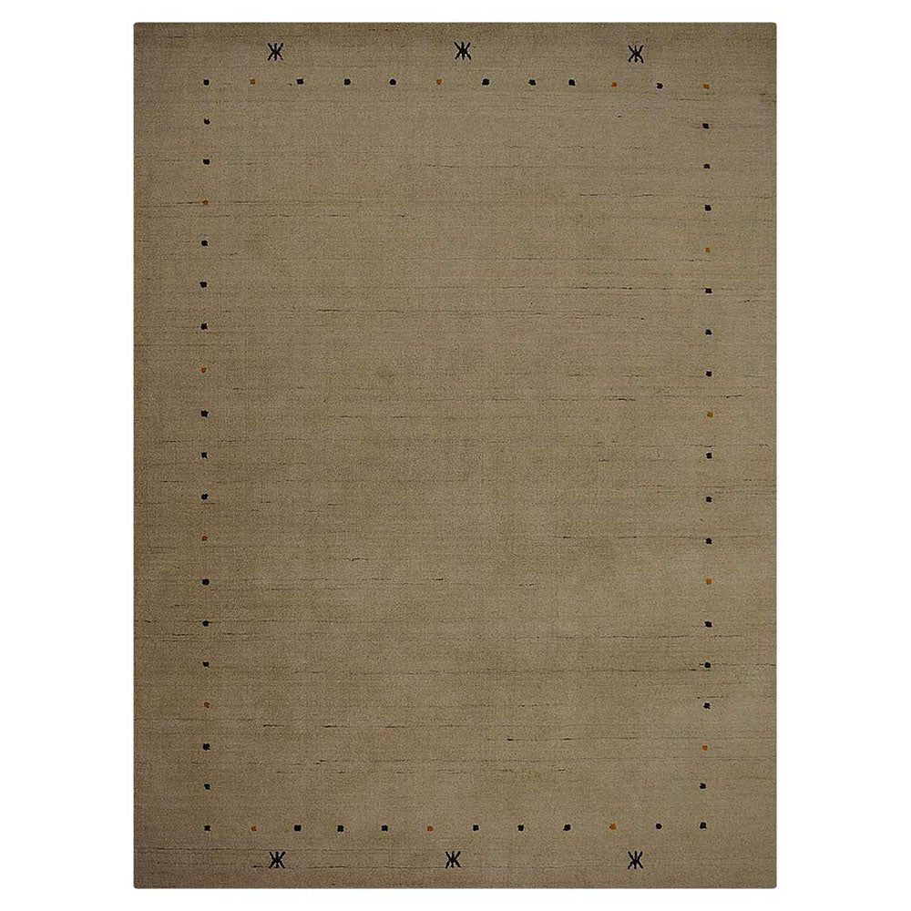 Hand Knotted Wool Area Rug Contemporary Beige L00109