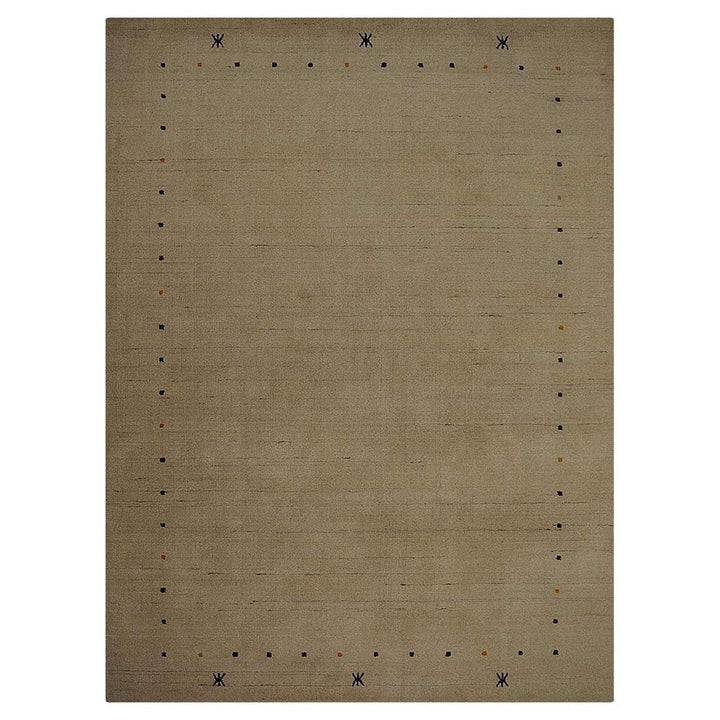 Hand Knotted Wool Area Rug Contemporary Beige L00109