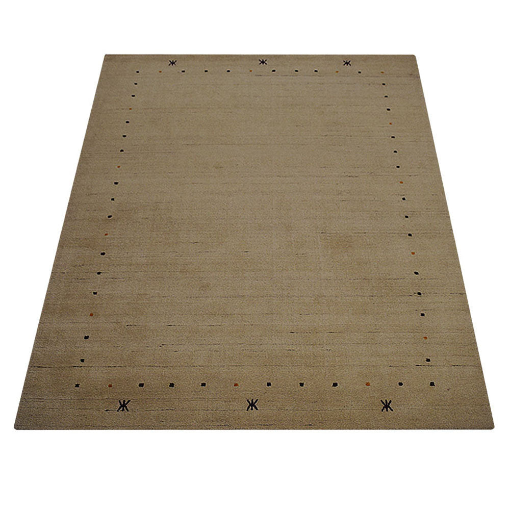 Hand Knotted Wool Area Rug Contemporary Beige L00109