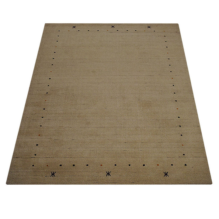 Hand Knotted Wool Area Rug Contemporary Beige L00109