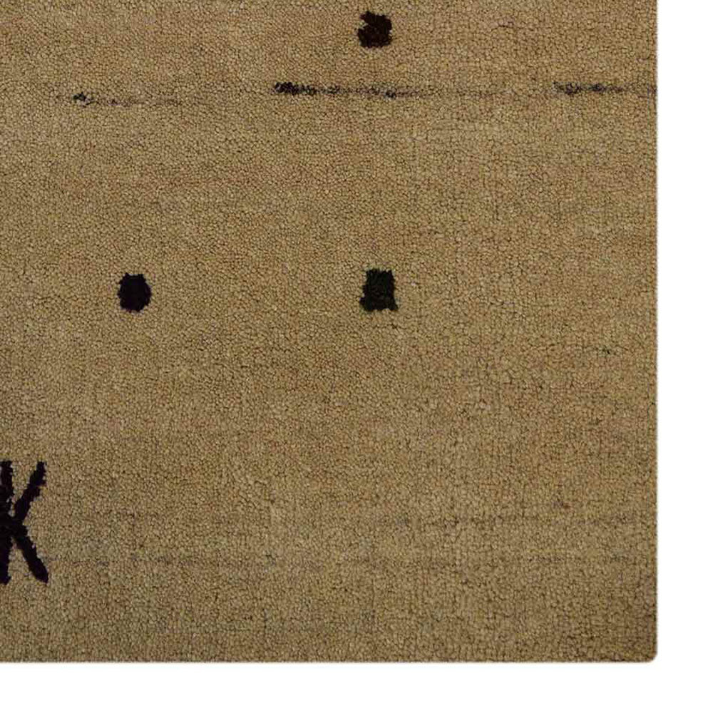 Hand Knotted Wool Area Rug Contemporary Beige L00109