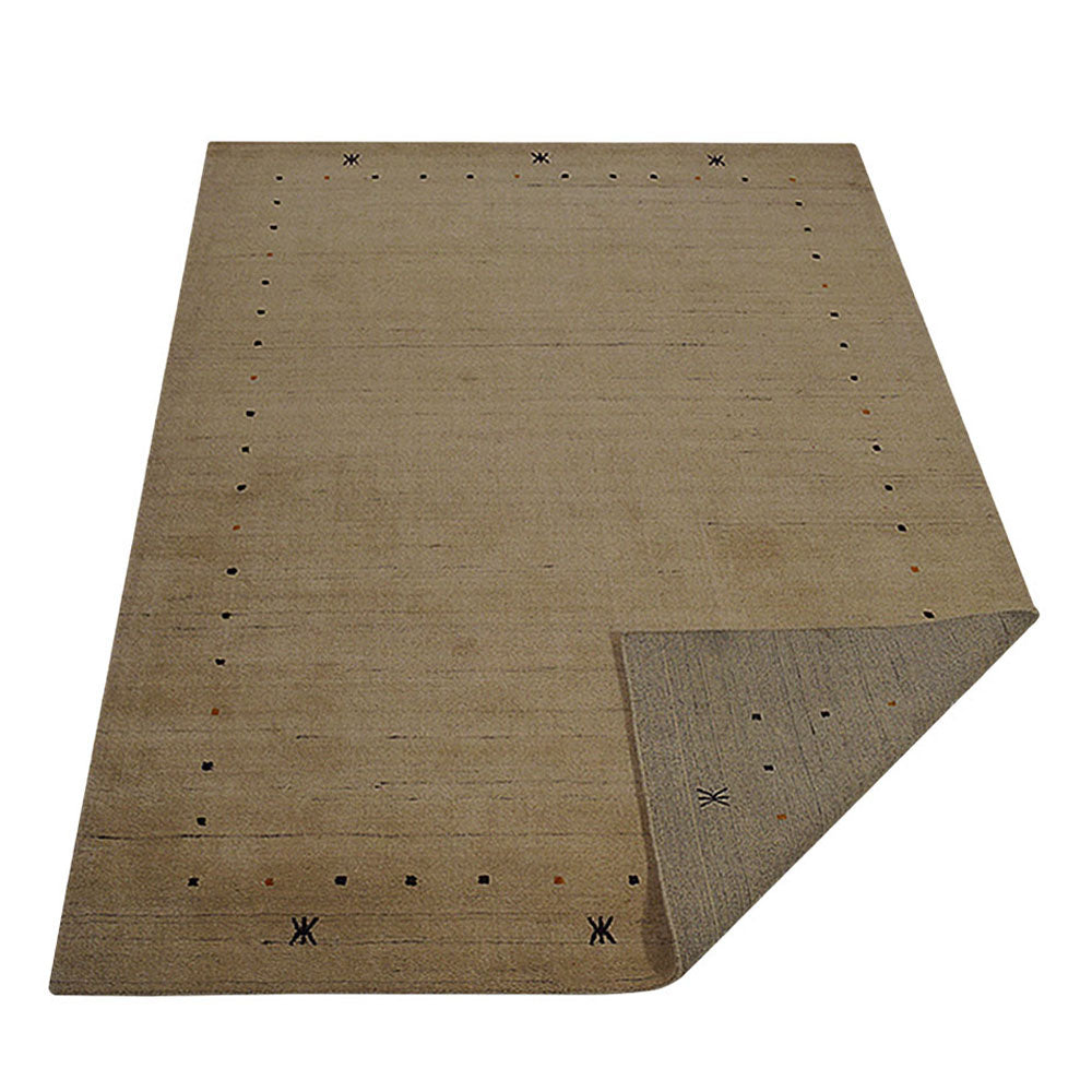 Hand Knotted Wool Area Rug Contemporary Beige L00109