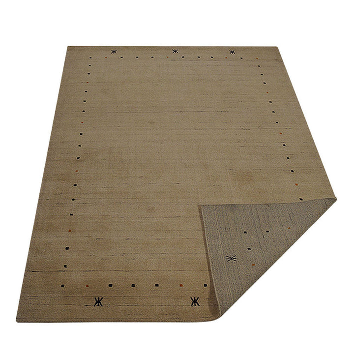 Hand Knotted Wool Area Rug Contemporary Beige L00109