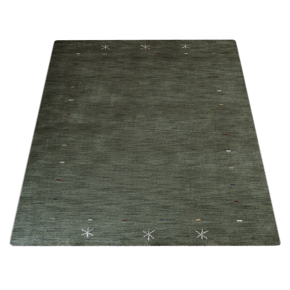 Hand Knotted Wool Area Rug Contemporary Beige L00109