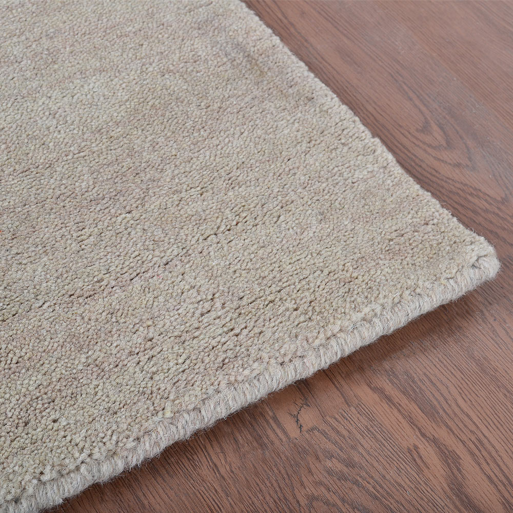 Premium Hand-Knotted Wool Area Rug – Solid Texture