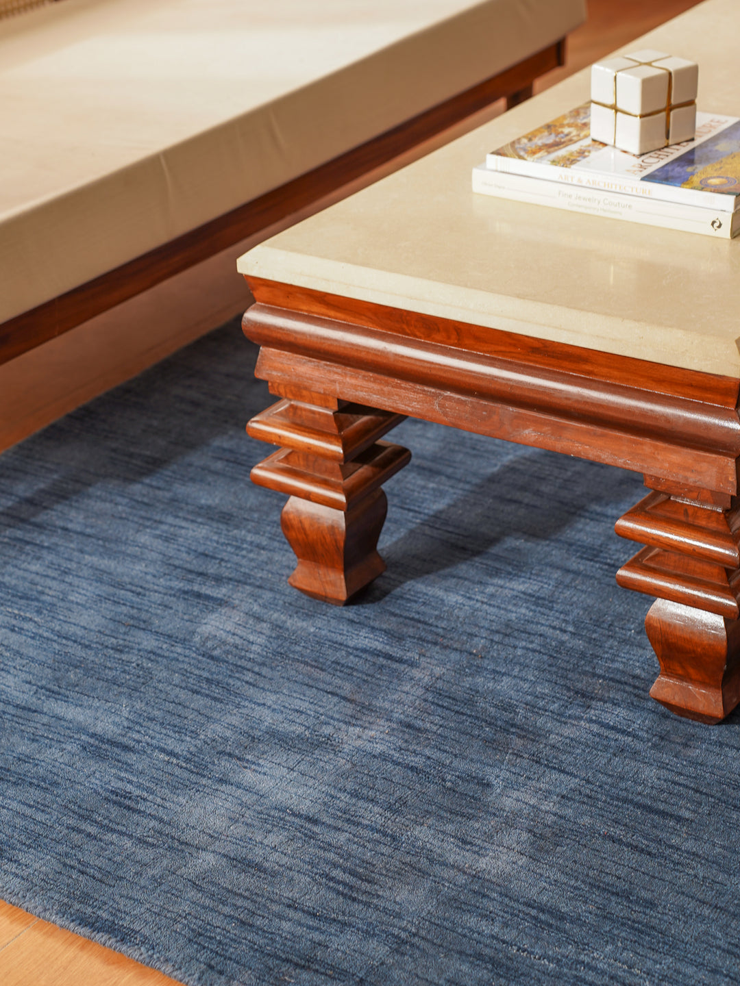 Premium Hand-Knotted Wool Area Rug – Solid Texture