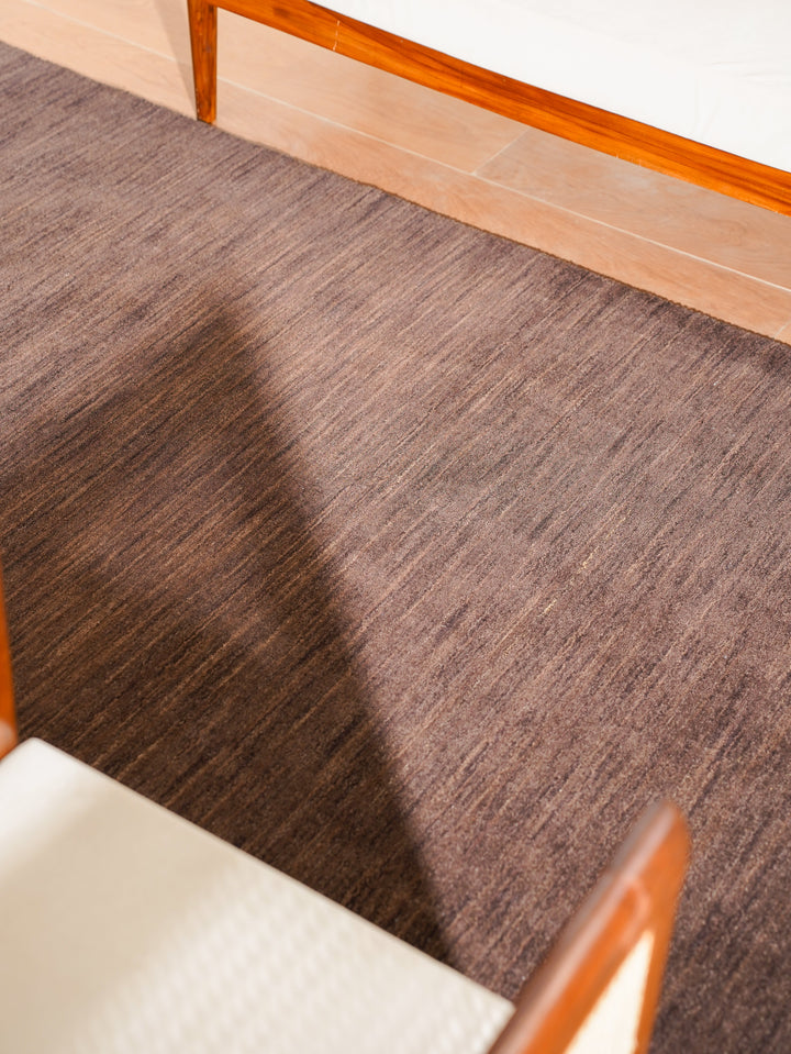 Premium Hand-Knotted Wool Area Rug – Solid Texture