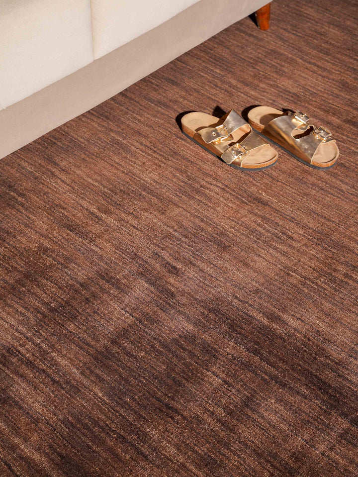 Premium Hand-Knotted Wool Area Rug – Solid Texture