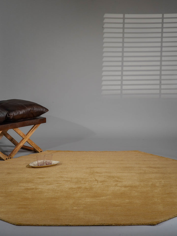 Modern Hand-Knotted Wool Rug – Solid Design