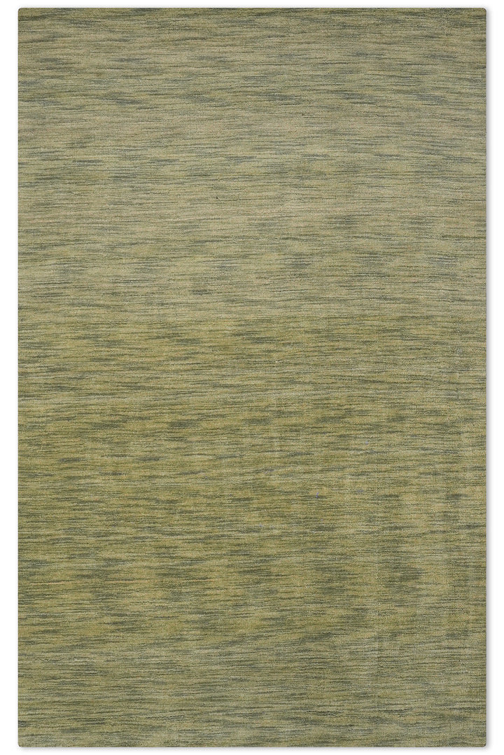 Modern Hand-Knotted Wool Rug – Solid Design