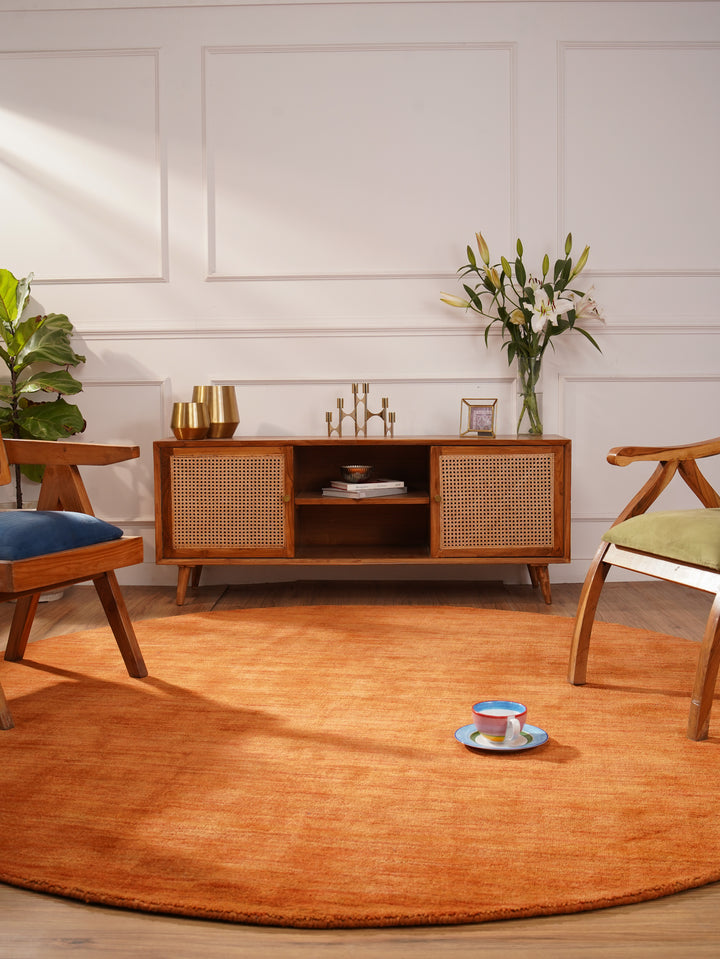 Modern Hand-Knotted Wool Rug – Solid Design