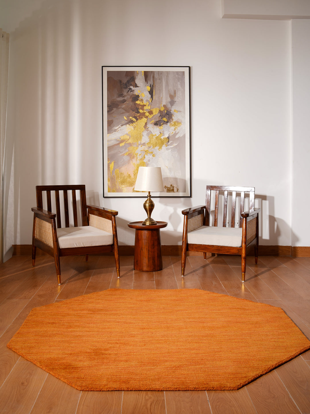 Modern Hand-Knotted Wool Rug – Solid Design