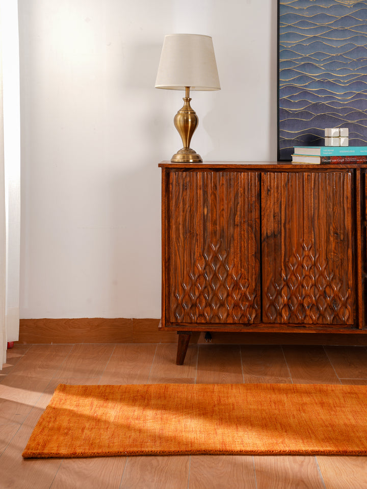 Modern Hand-Knotted Wool Rug – Solid Design