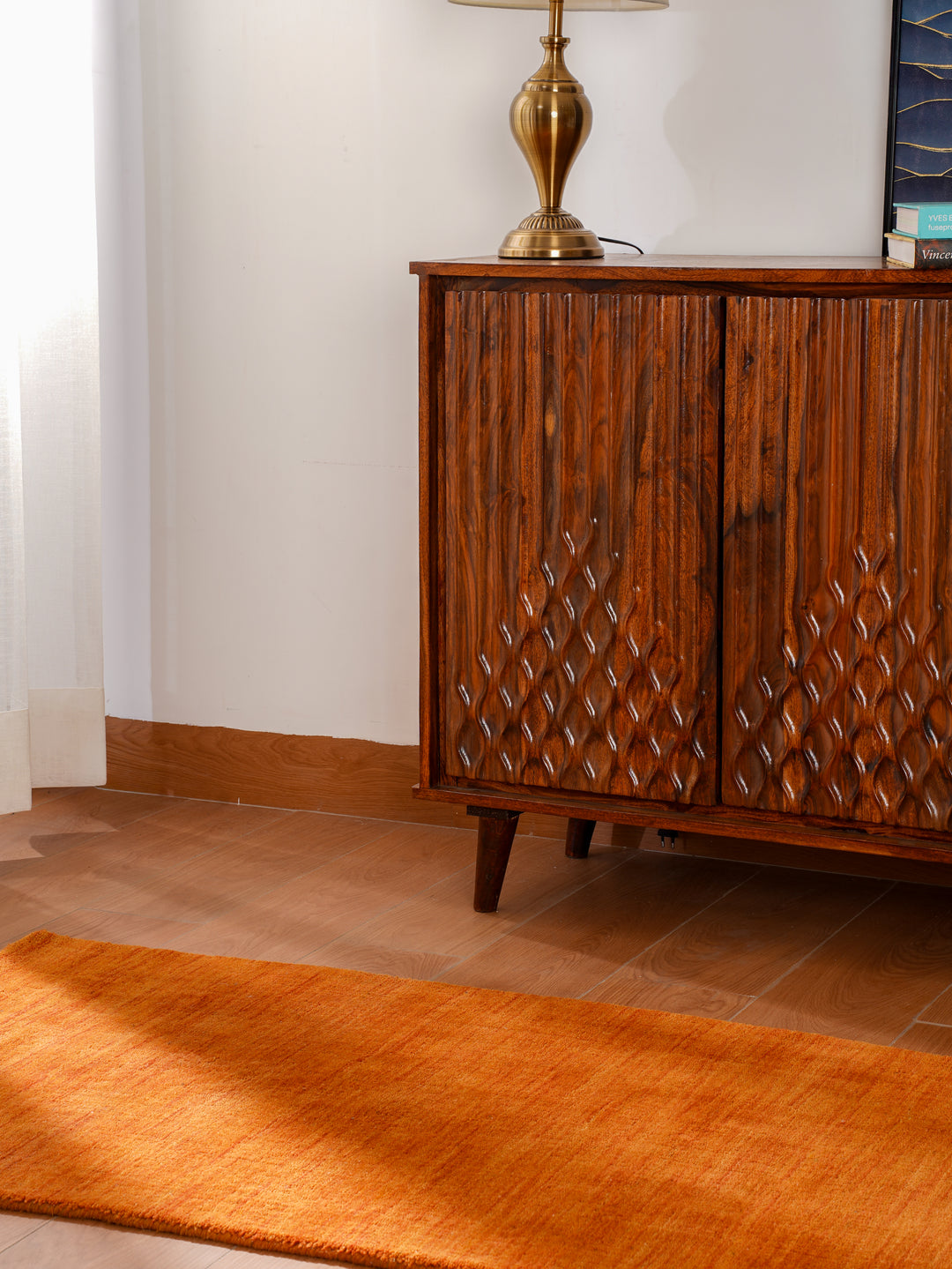 Modern Hand-Knotted Wool Rug – Solid Design
