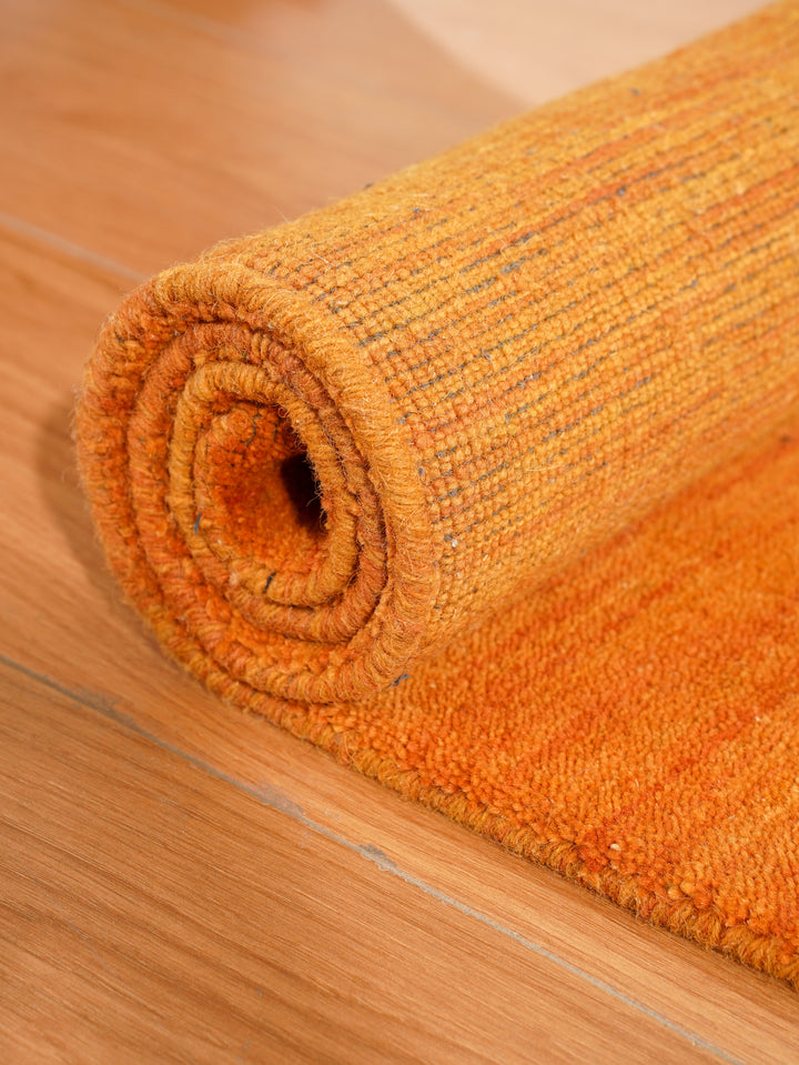Modern Hand-Knotted Wool Rug – Solid Design
