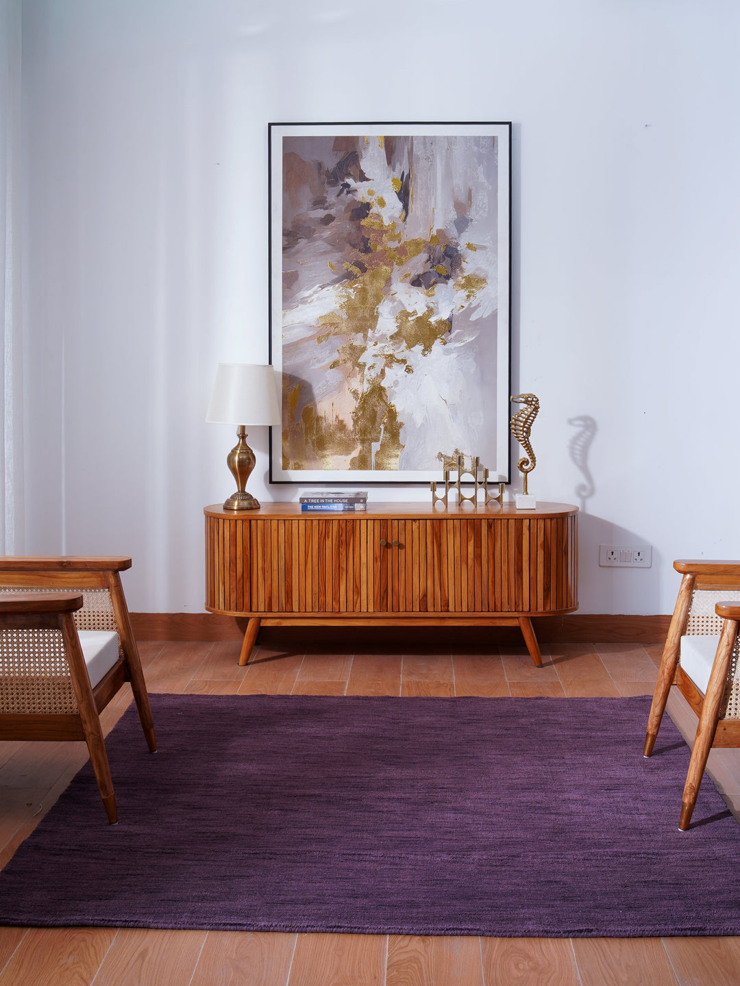 Solid Hand Knotted Wool Rug