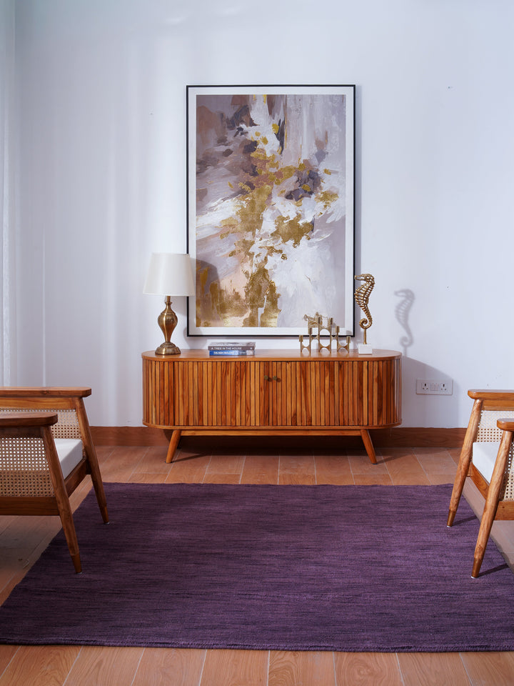 Solid Hand Knotted Wool Rug
