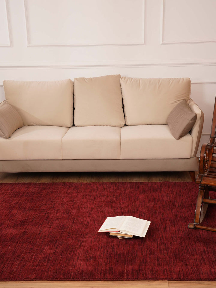 Solid Hand Knotted Wool Rug