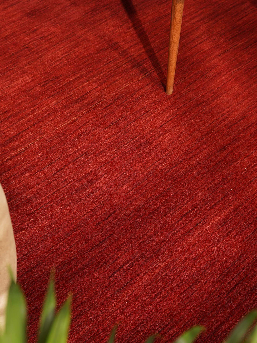 Solid Hand Knotted Wool Rug