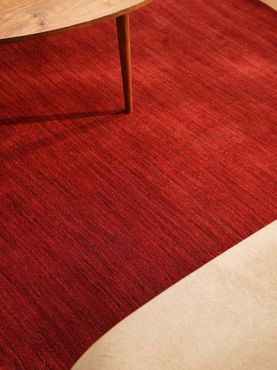 Solid Hand Knotted Wool Rug