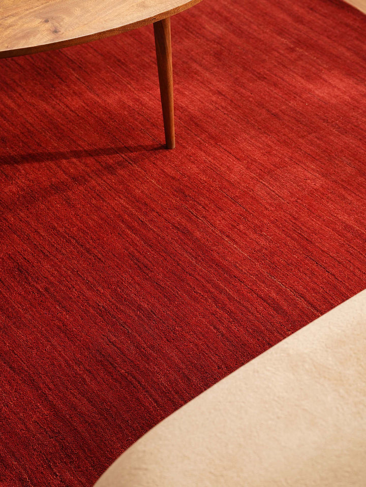 Solid Hand Knotted Wool Rug