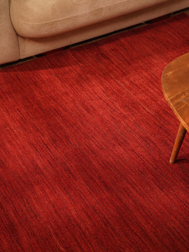 Solid Hand Knotted Wool Rug