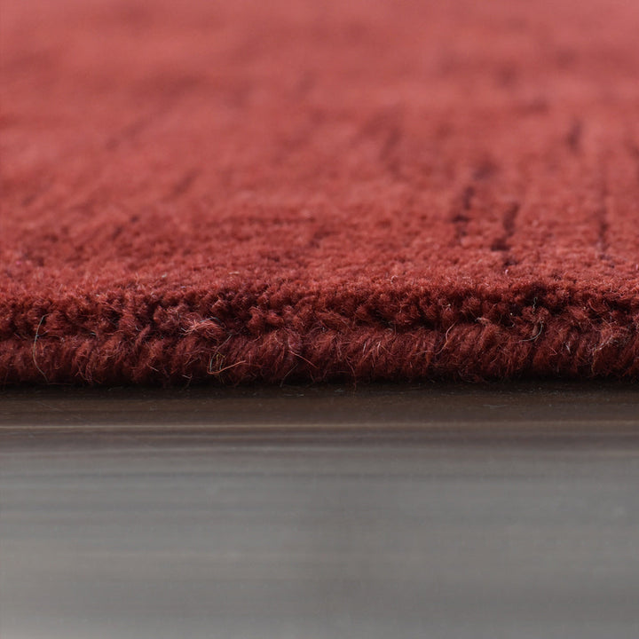 Solid Hand Knotted Wool Rug