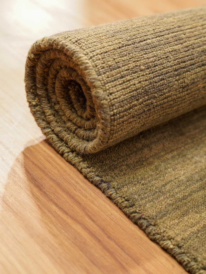 Solid Hand Knotted Wool Rug